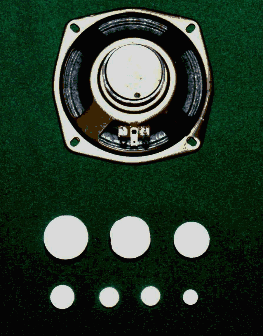 MK Magnetic Steel of various sizes used in a speaker
