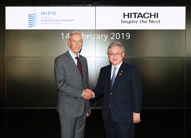 photo:Francis Gurry, Director General of WIPO and Toshiaki Higashihara, President & CEO of Hitachi