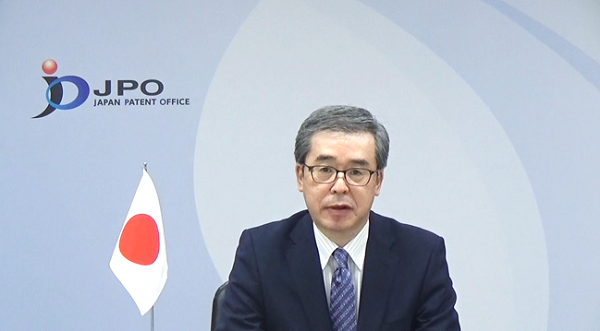 (photo-1) Video message from Mr. Hamano, Commissioner of the JPO