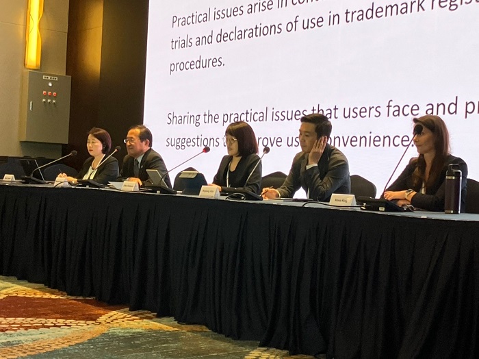 (photo-5) Presentation by a Japanese user representative at the User Session (center)