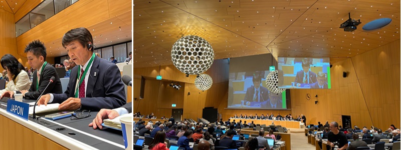 (Photo-2)JPO Commissioner KASAI delivering a General Statement from Japan - The Assemblies of the Member States of WIPO