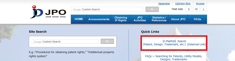 (image-1) Click the link to J-PlatPat