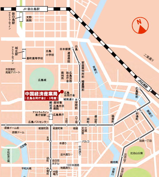 中国経済産業局知的財産室地図