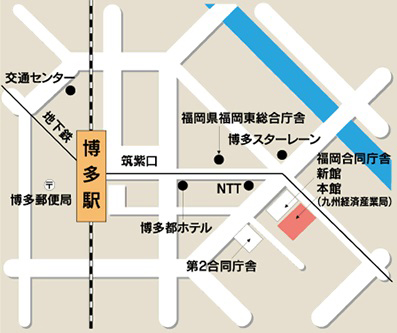 九州経済産業局知的財産室地図