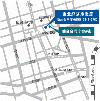 東北経済産業局知的財産室地図