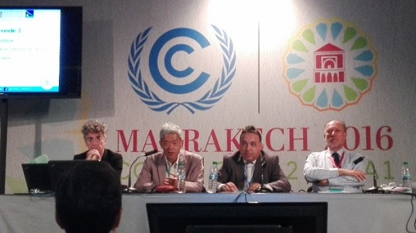 （写真）国連気候変動枠組条約第22回締約国会議（COP22、2016年、マラケシュ）のWIPO GREENサイドイベントへの参加
