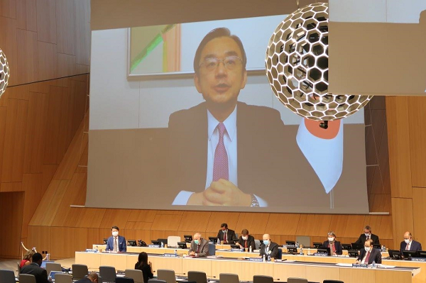 （写真）糟谷長官による一般演説の様子