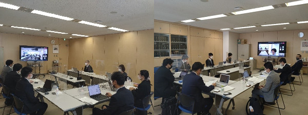 （画像2）分野別会合における参加者（ハイブリッド会議）