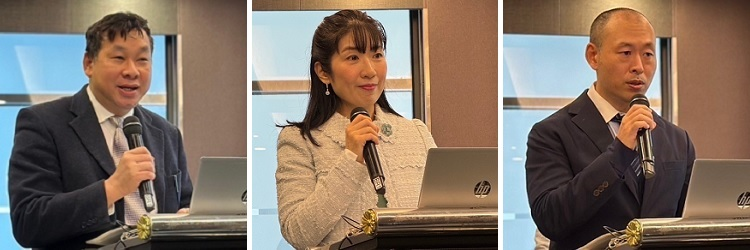 （写真1）開会挨拶の様子 - IP Viet Nam：ホン副長官（写真左）、JPO：庄司審査業務企画官（写真中央）、JETROバンコク（共催）：内藤知的財産部長（写真右）