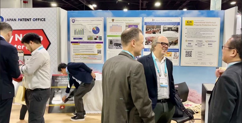 Photo - The JPO anti-counterfeiting booth, which attracted many IP professionals