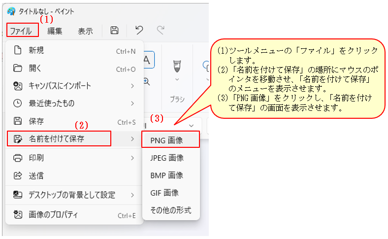 図：ファイルの保存