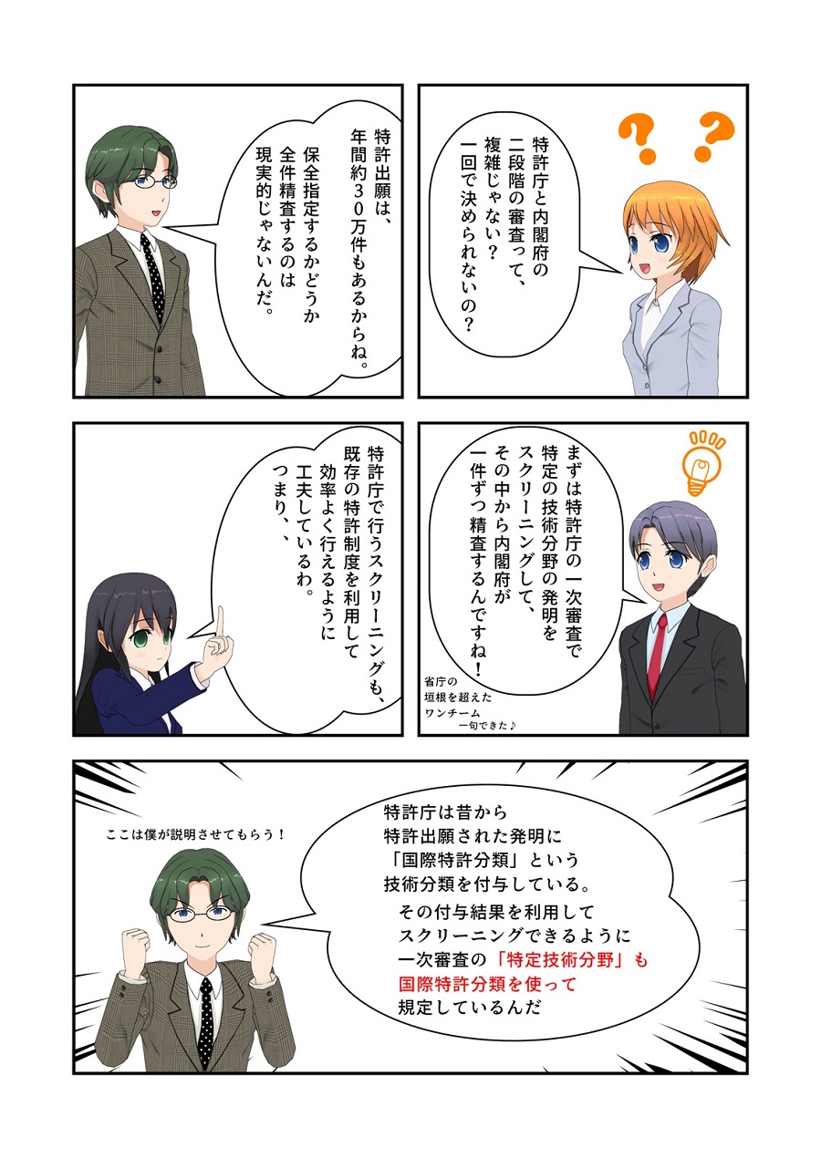 漫画で分かる特許出願非公開制度のポイント　第1章　特許出願非公開制度の概要　6ページ目