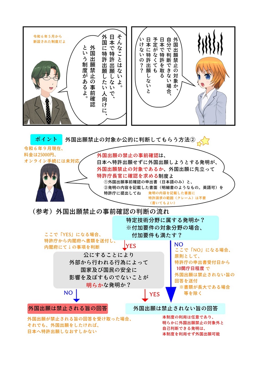 漫画で分かる特許出願非公開制度のポイント　第2章　外国出願に関する留意事項　7ページ目