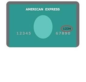 クレジットカード表面に記載　AMEX