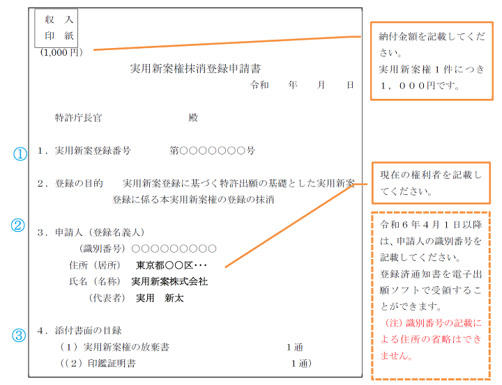 申請書記載例